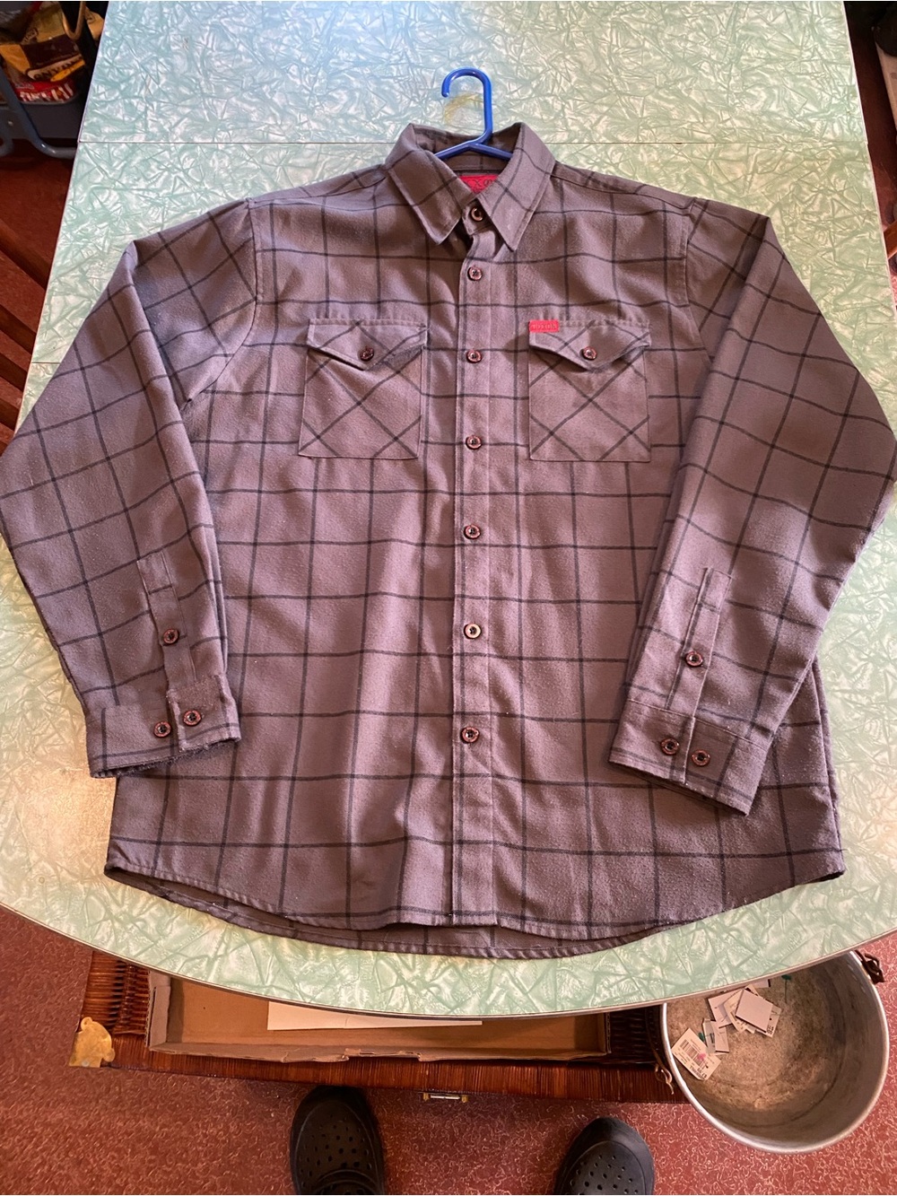 Men’s Large Grey Plaid Dixxon Flannel Co “The Lafayette” Button up Flannel Shirt